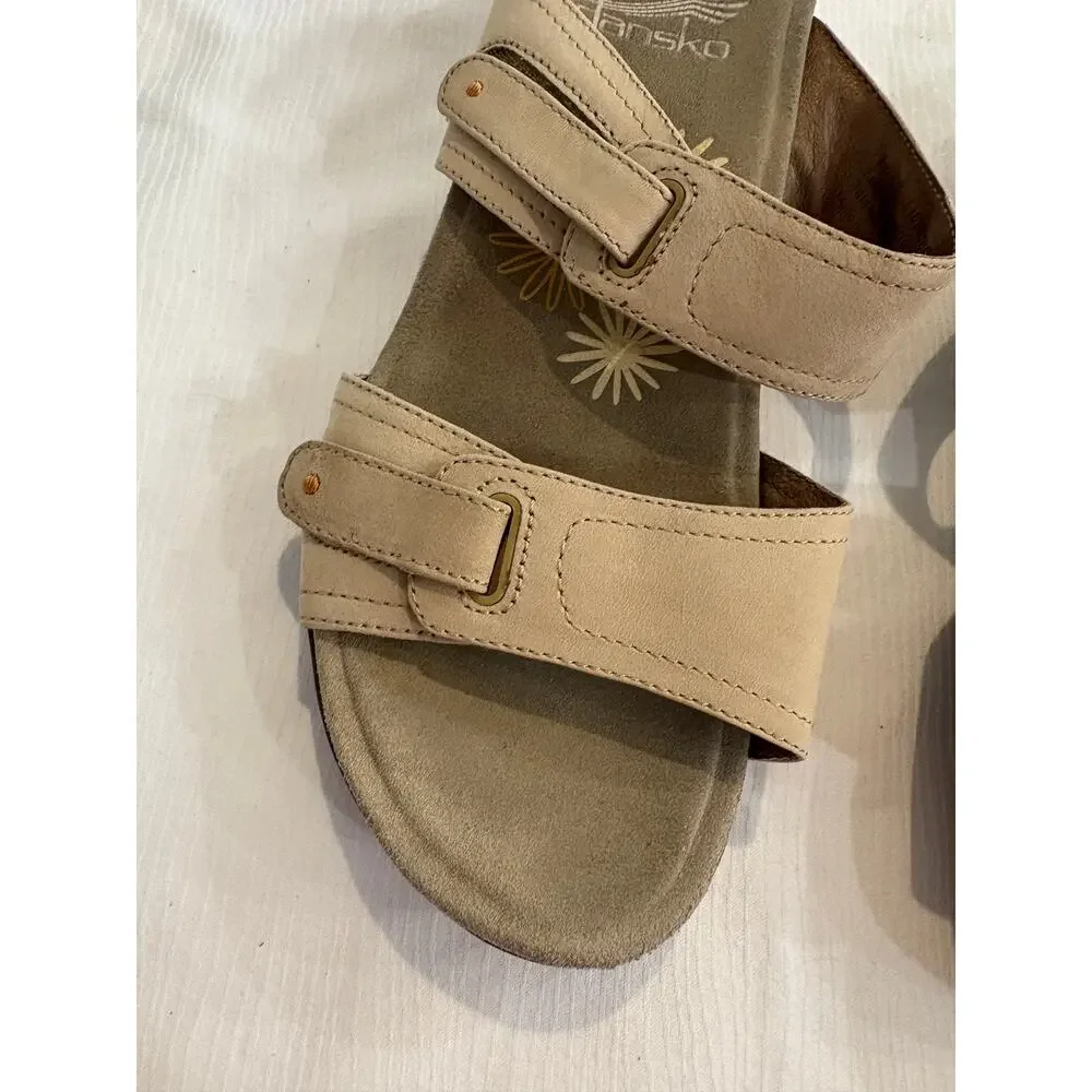 Dansko Isabel Tan Leather Adjustable ortho comfort Slide Sandals Womens 39 8.5-9 - Picture 3 of 12